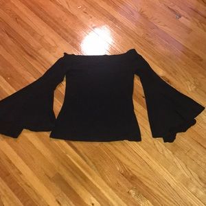 Off the shoulder bell sleeve shirt